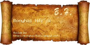 Bonyhai Hédi névjegykártya